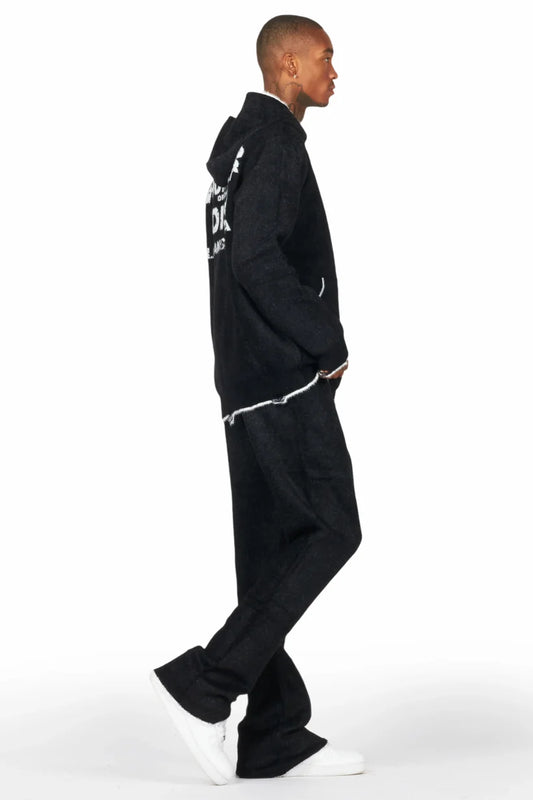 {RockStar Original} Lake Black Stacked Knit Track Set
