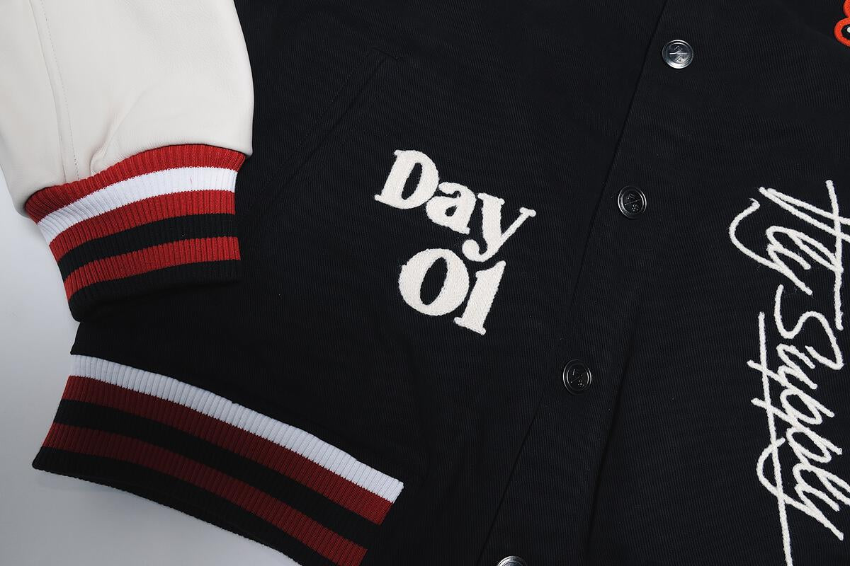 Fly Supply {MANIFEST VARSITY JACKET} (BLACK)
