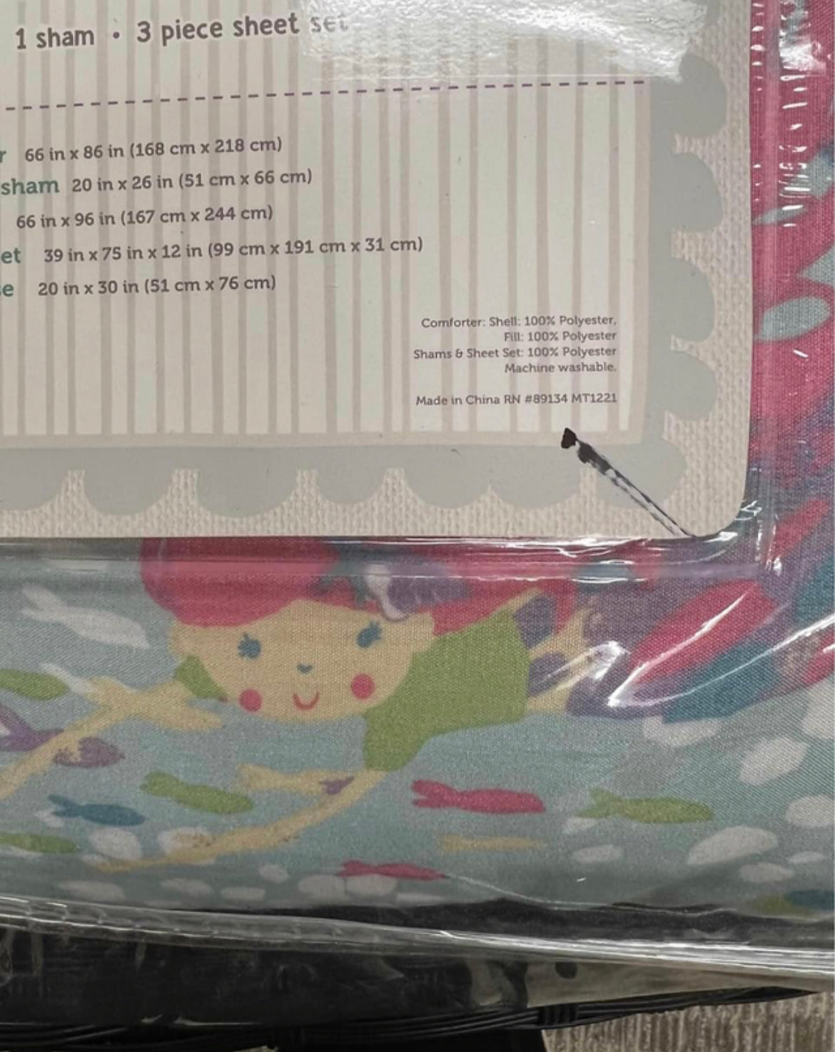 MASON & MOLLIE Complete (5-Piece Mermaid Bedding Set TWIN Machine Washable)