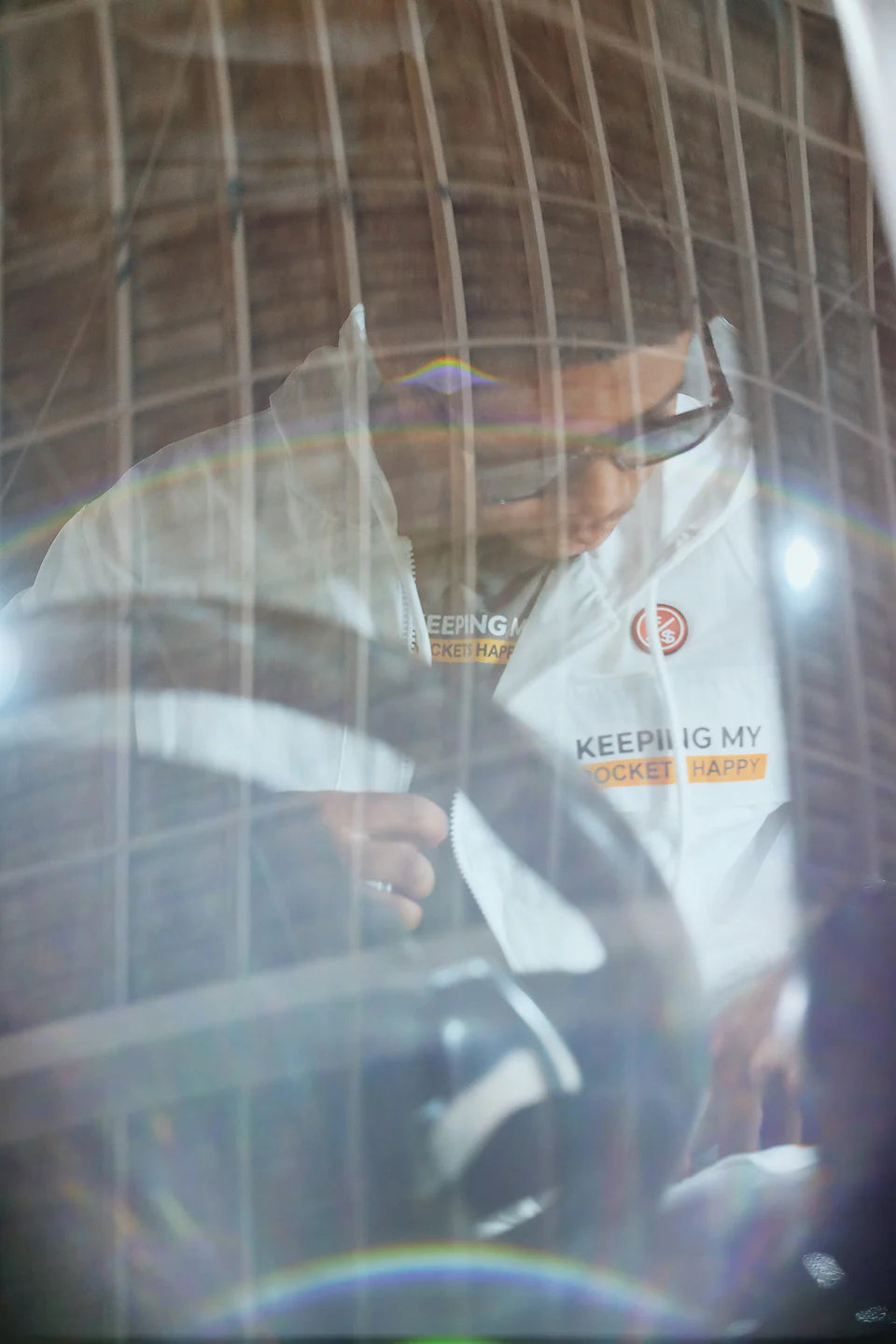 Fly Supply {HAPPY POCKETS WINDBREAKER ZIP-UP JACKET} (WHITE)