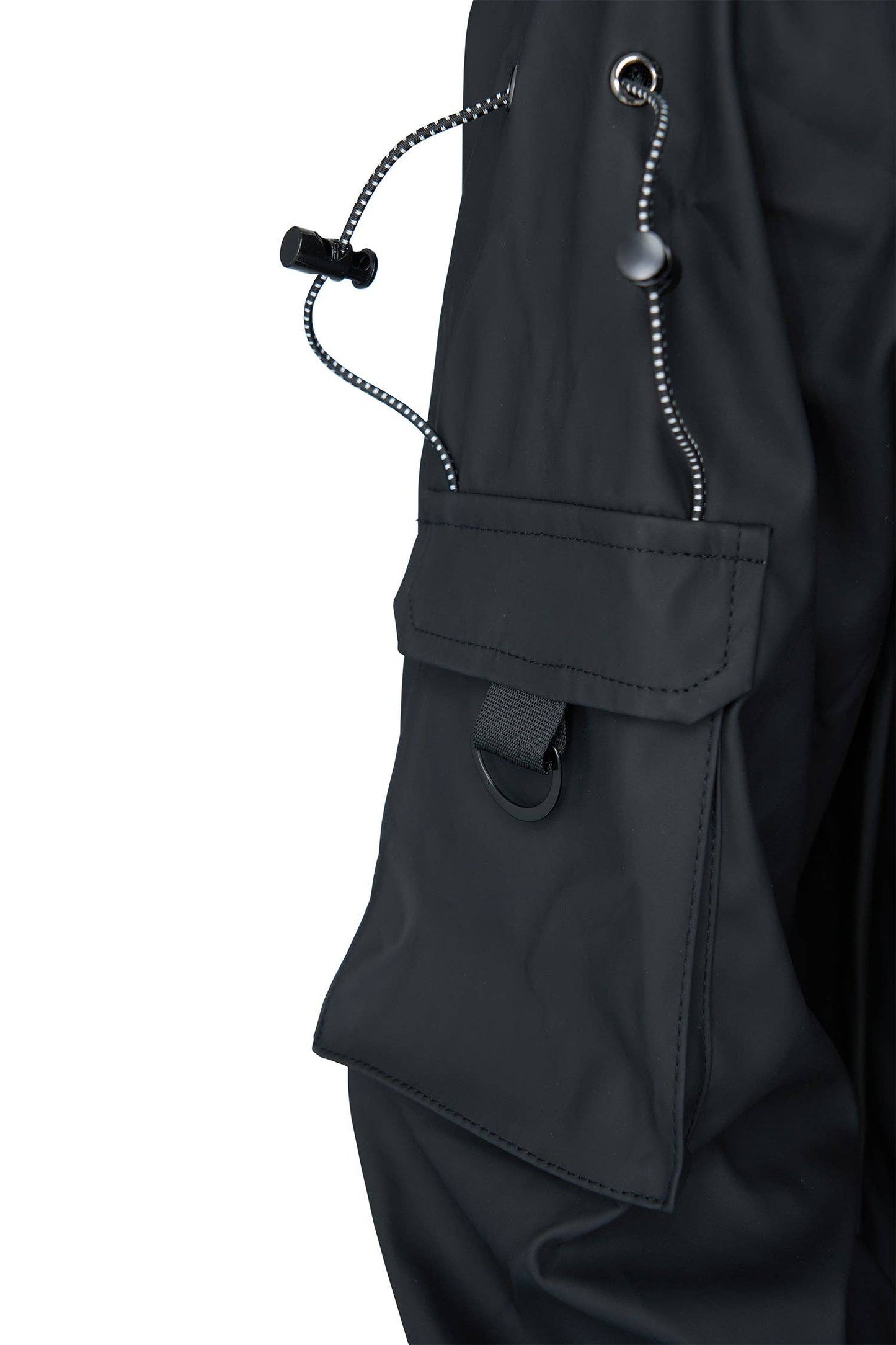 Niepce Black Leather Tactical Jacket Streetwear Techwear Coat with Hoodie {KillerJ1 Synthetic Leather Jacket}