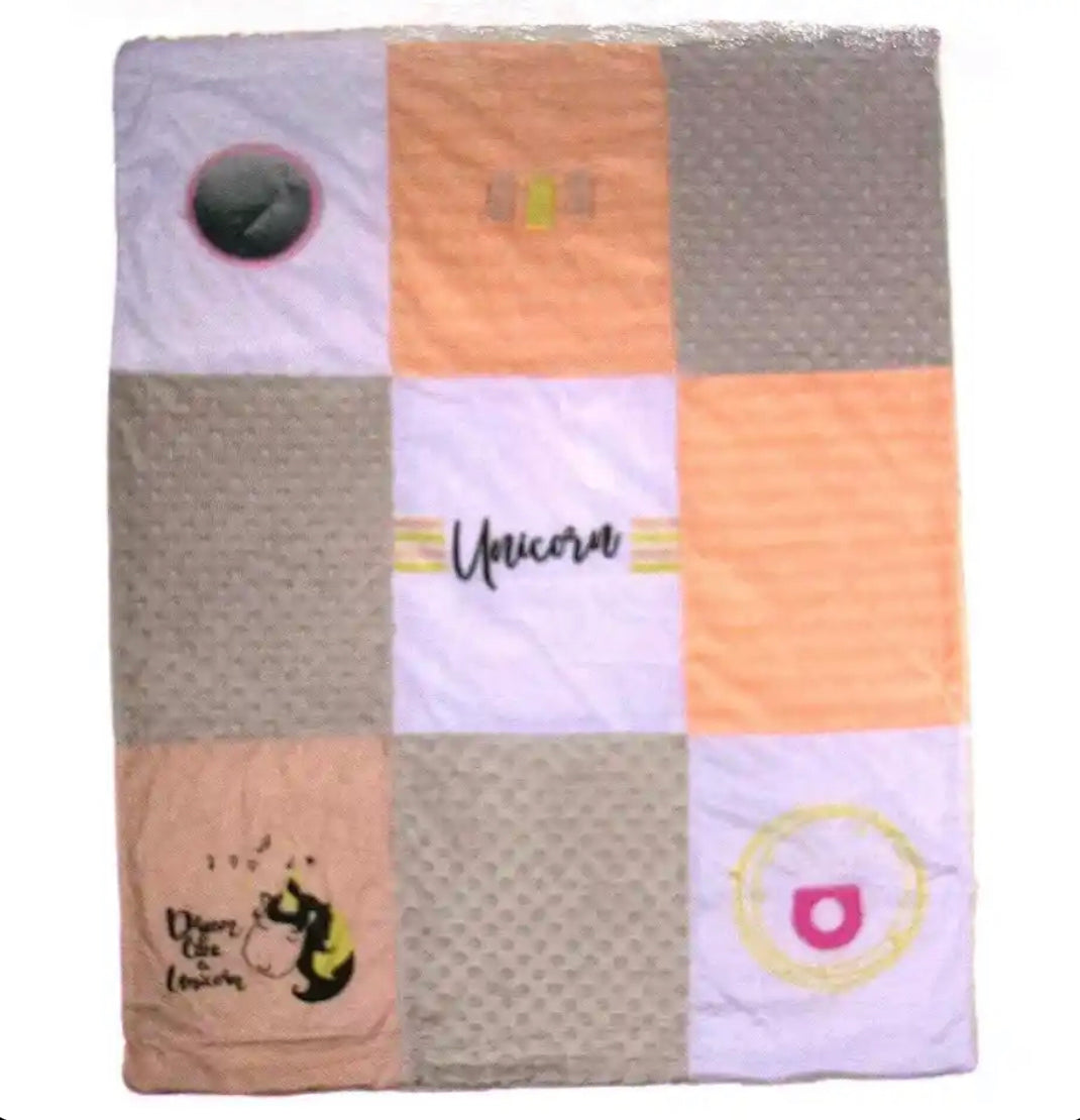 Born Loved (Baby Sensory Interactive Unicorn Blanket Teething Crinkle Mirror Pink)