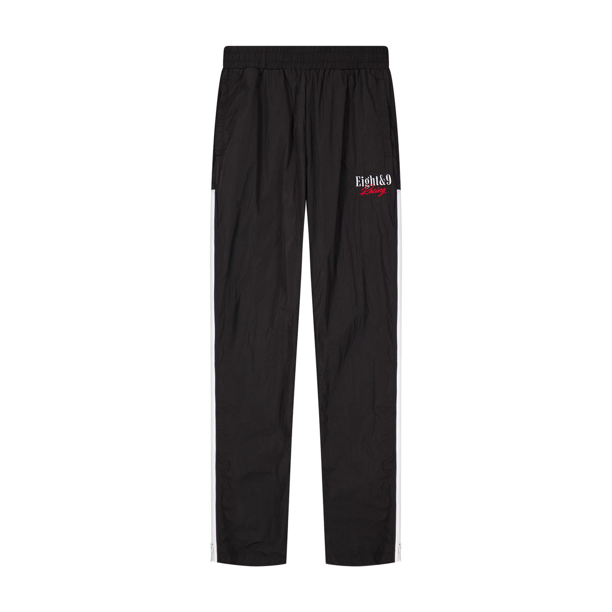 8&9 (SLIDE NYLON FLARE ZIPPER PANT BLACK)