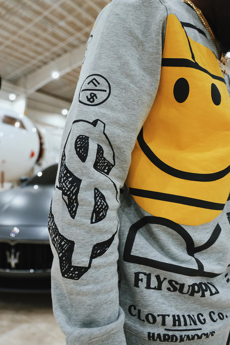 Fly Supply {New Rich Crewneck Sweater} (Heather Grey)