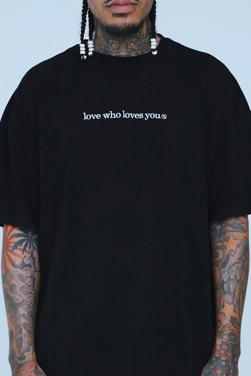Fly Supply {LOVE WHO LOVES YOU} (BLACK - OVERSIZE SHIRT)