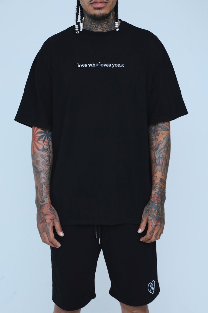 Fly Supply {LOVE WHO LOVES YOU} (BLACK - OVERSIZE SHIRT)