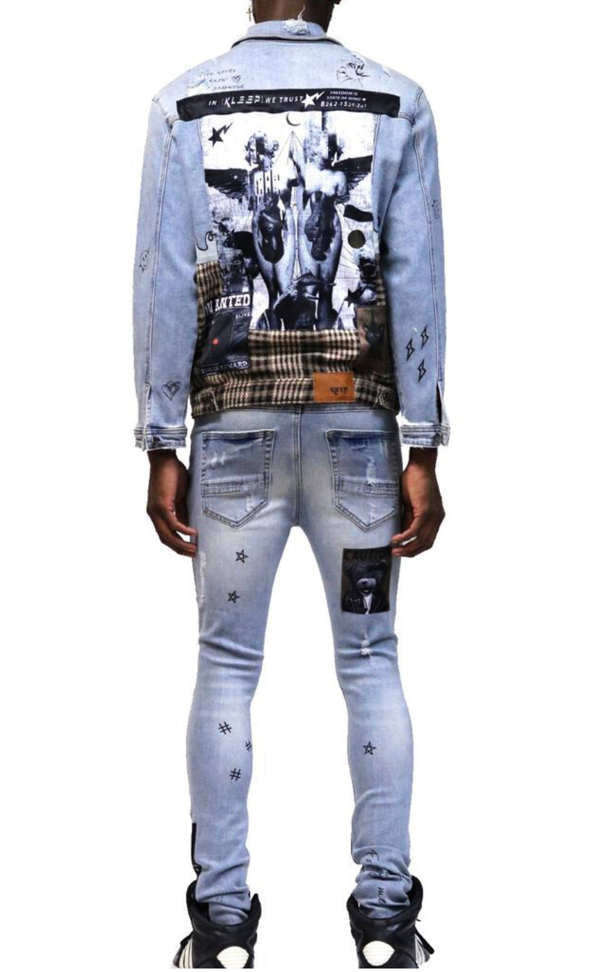 Love To Kleep (Crimson Premium Washed Denim Jacket)