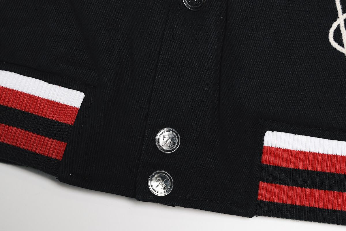 Fly Supply {MANIFEST VARSITY JACKET} (BLACK)