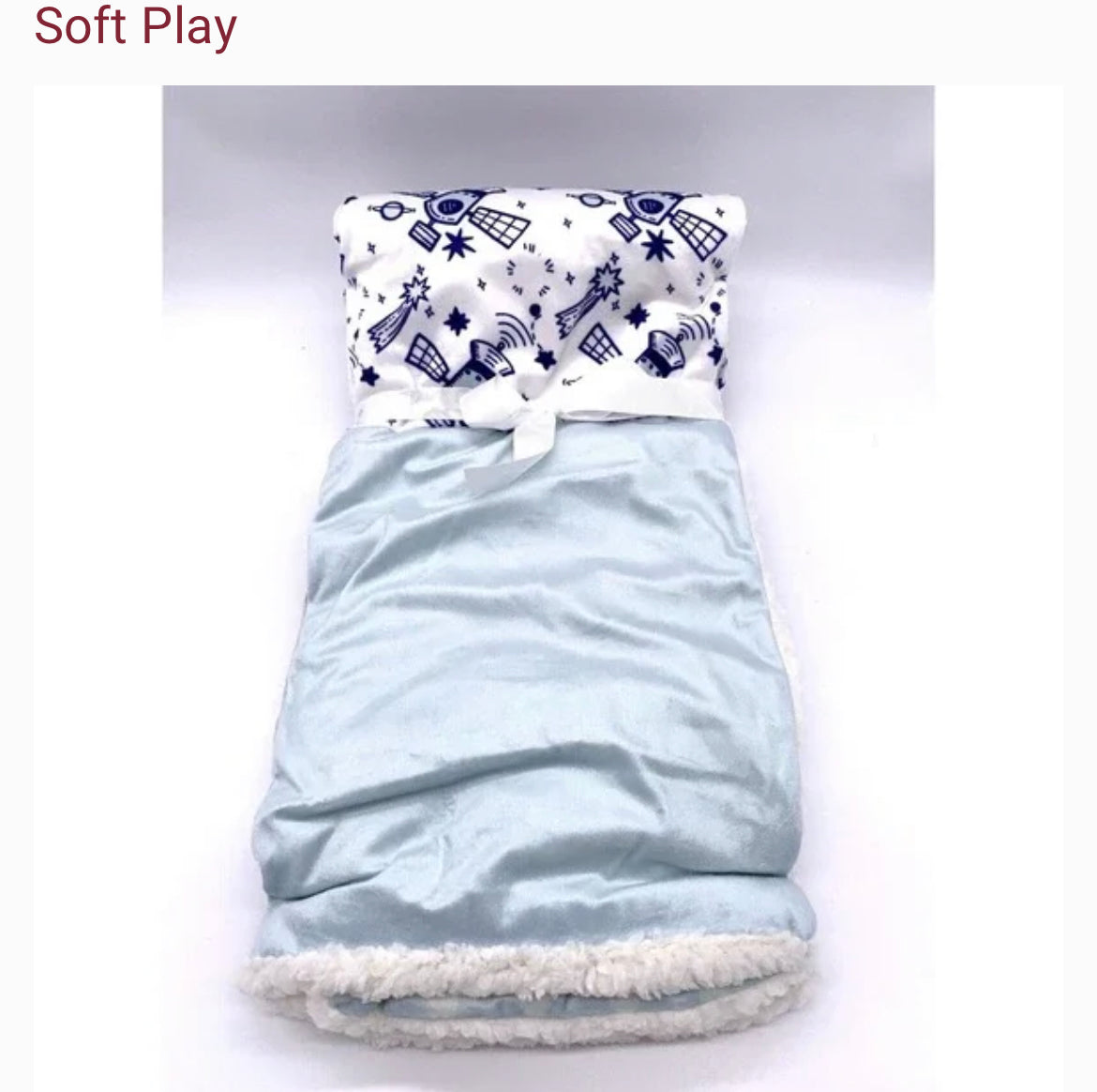 Born Loved (Baby Interactive Space Astronaut Play Teething Crinkle Blue Blanket)