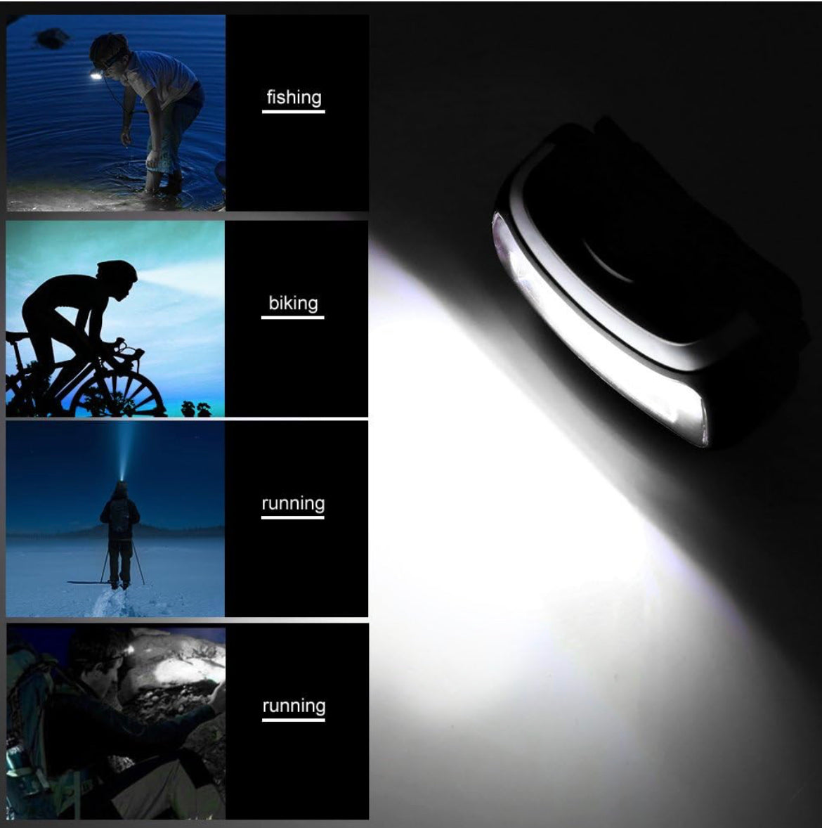 COB Headlight ch-2016 (Headlamp, Heahlight LED Zoom 3 Mode Outdoor Fishing, Camping, Hunting, Hiking, and Nighttime Biking)