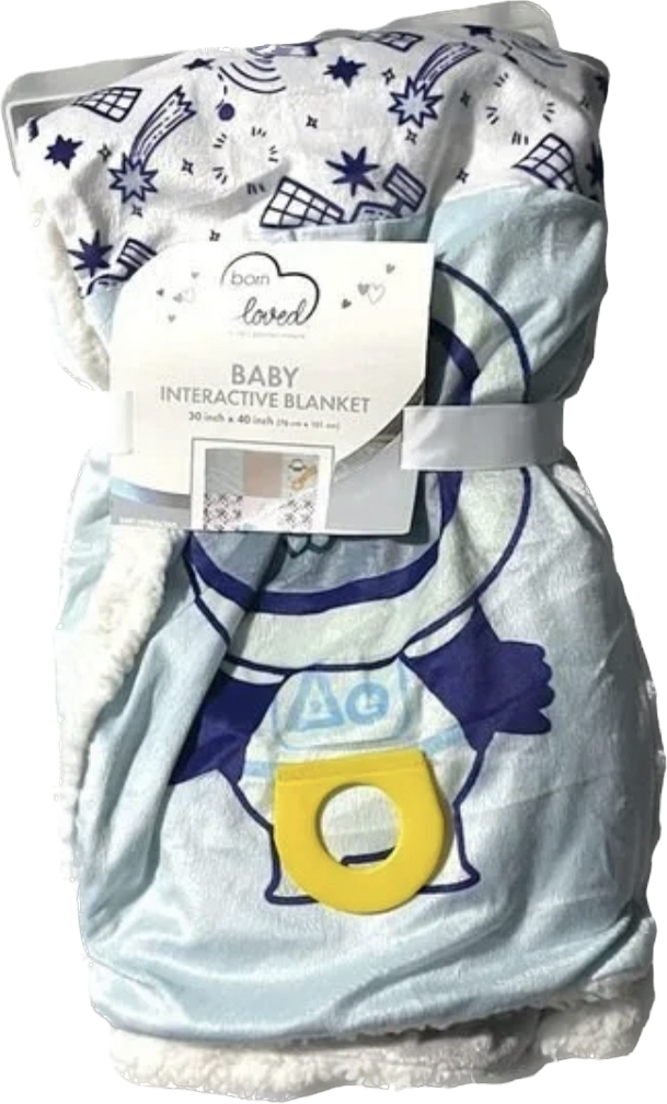 Born Loved (Baby Interactive Space Astronaut Play Teething Crinkle Blue Blanket)