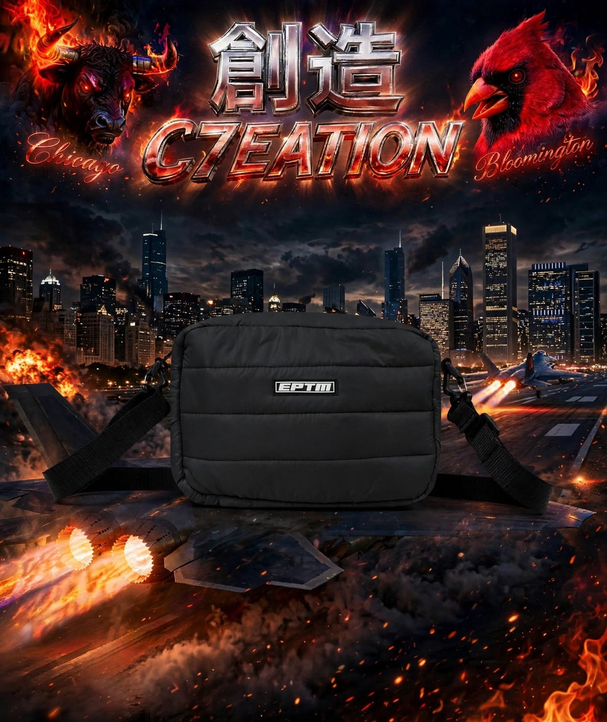 EPTM (PUFFER SIDE BAG-BLACK)