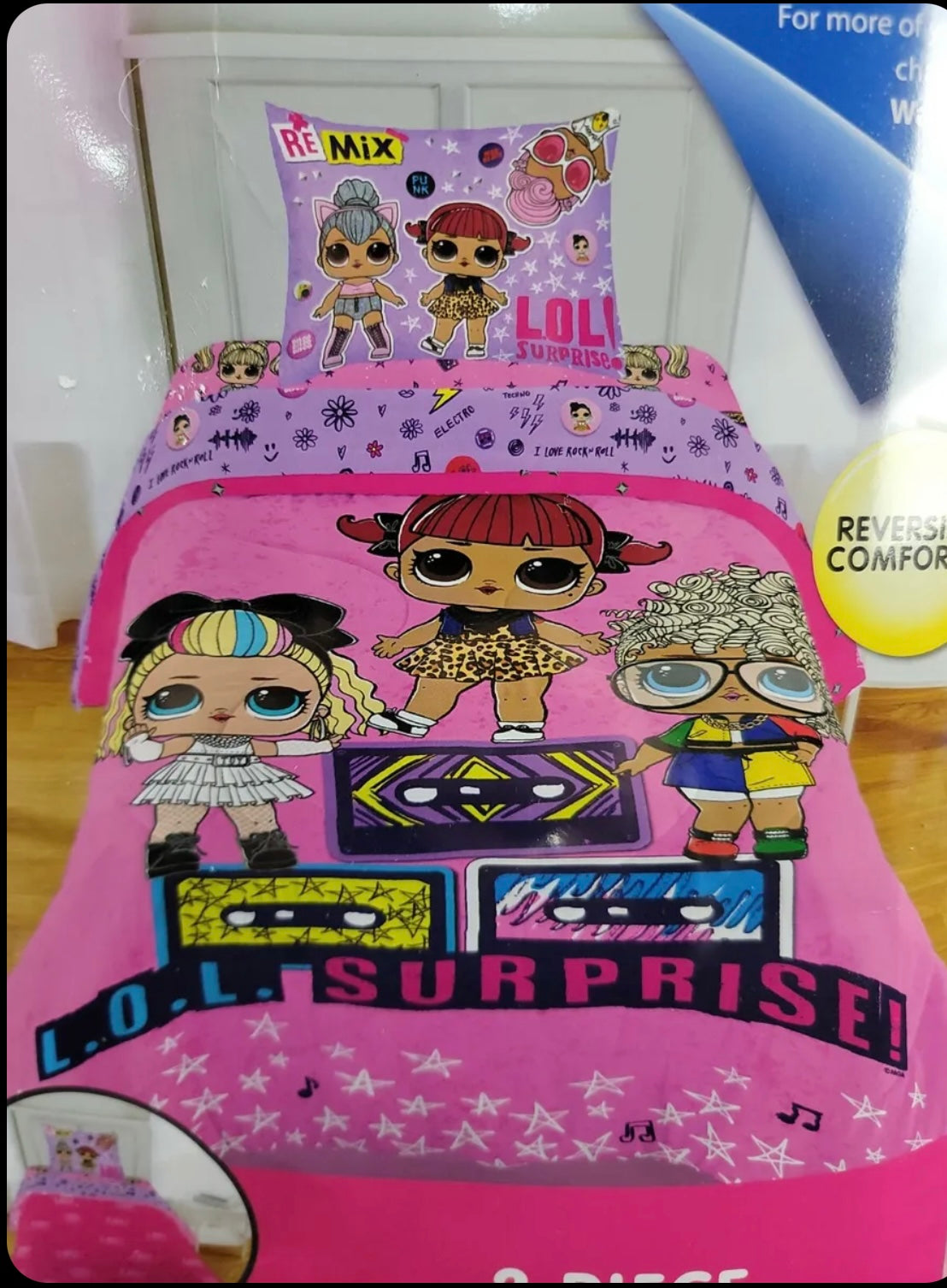 LOL Surprise! Remix Kids Microfiber Bedding Reversible Comforter Twin/Full Set