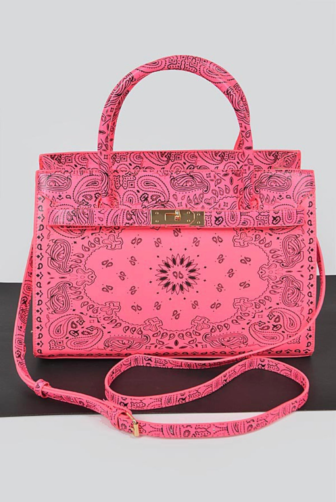 Hello 3aM (neon bandana print handles tote bag)