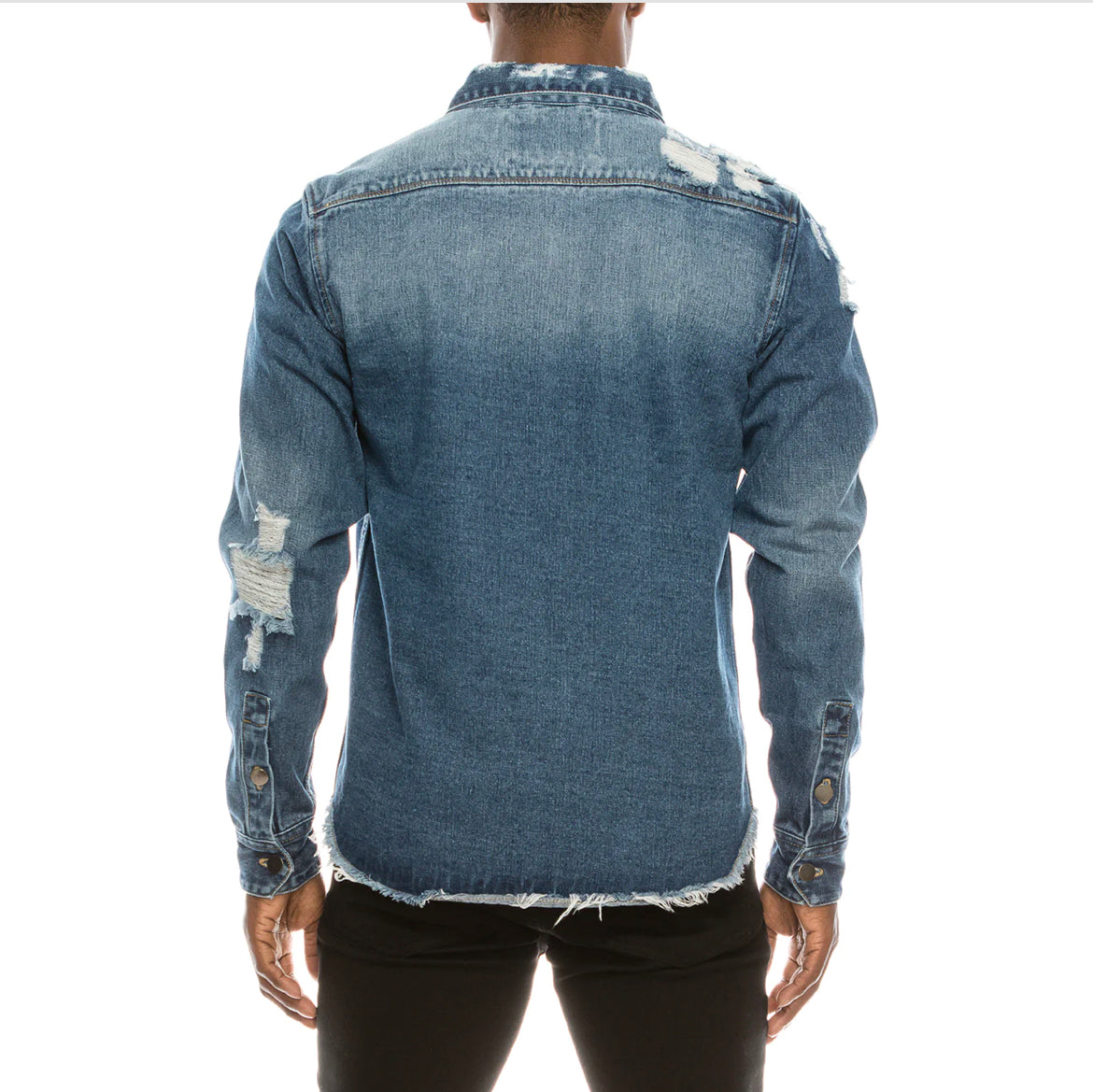 Victorious (Ripped Denim Overshirt) Indigo