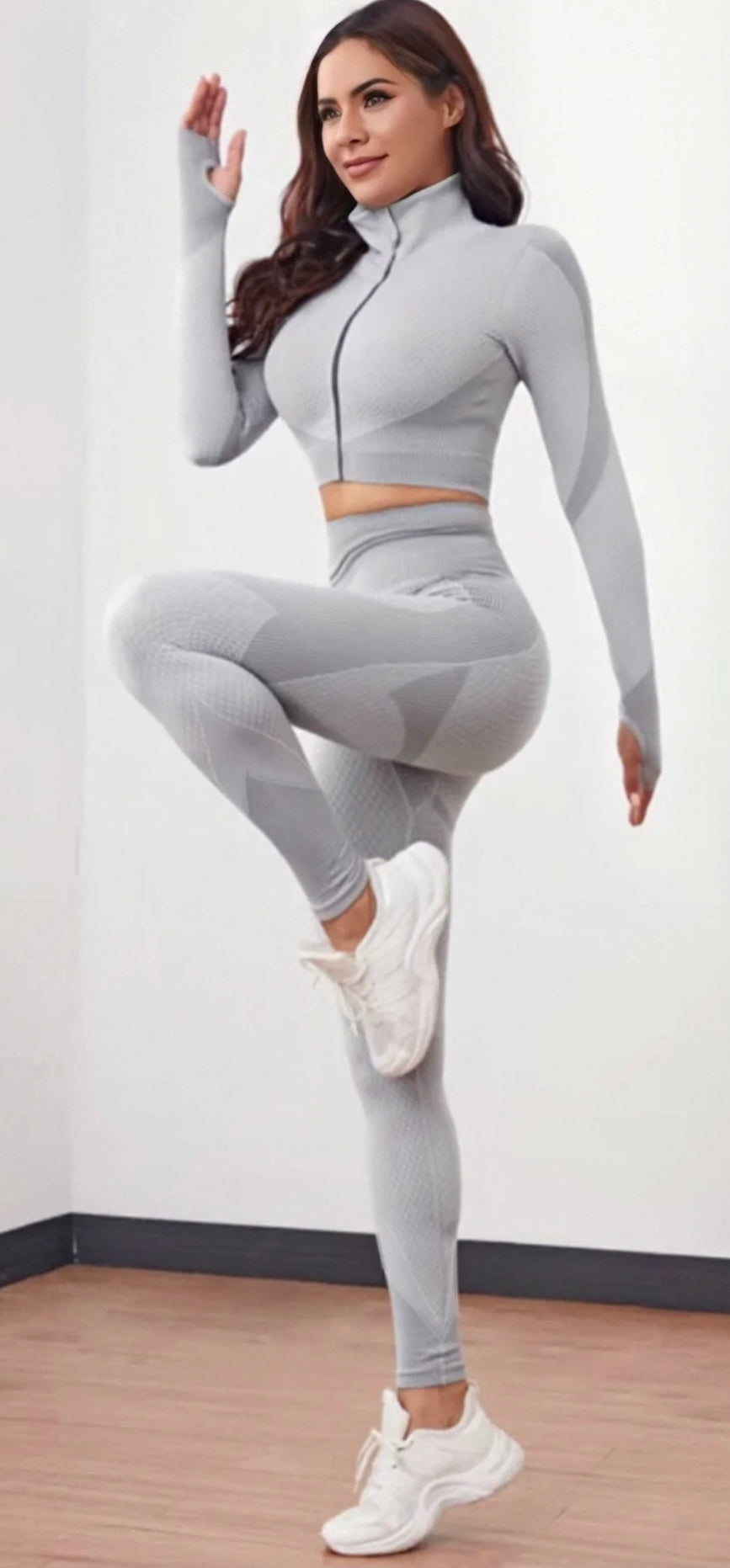 J.R.B. Collection (ADULT PREMIUM SEAMLESS ACTIVE CROP TOP JACKET WITH LEGGING SET)