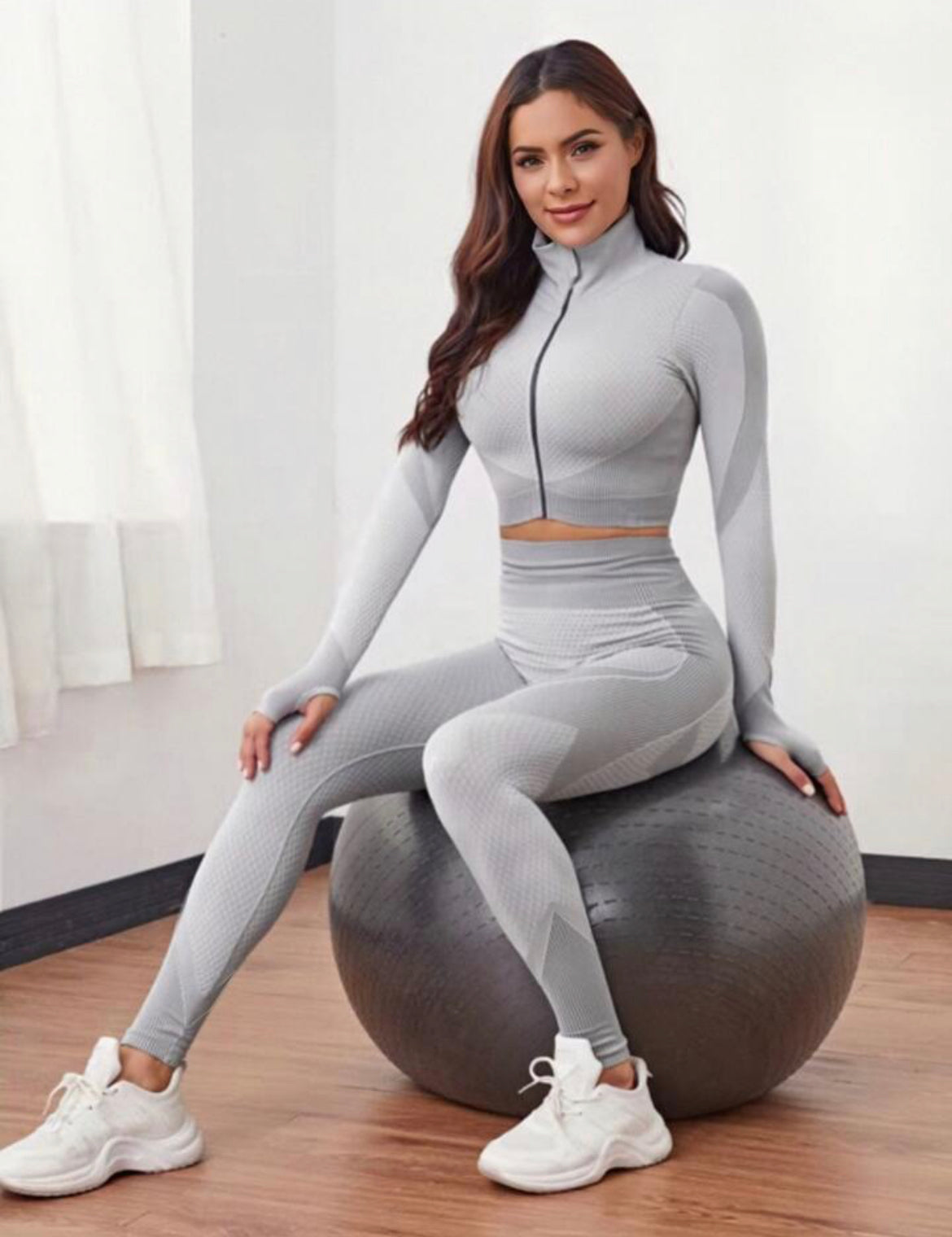 J.R.B. Collection (ADULT PREMIUM SEAMLESS ACTIVE CROP TOP JACKET WITH LEGGING SET)