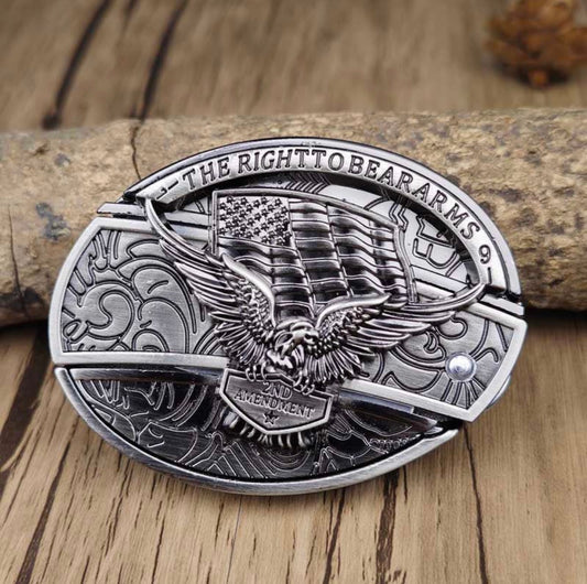 C7EATIVE COWBOY Metal Oval Belt Buckle 100% Genuine Leather Belt Included