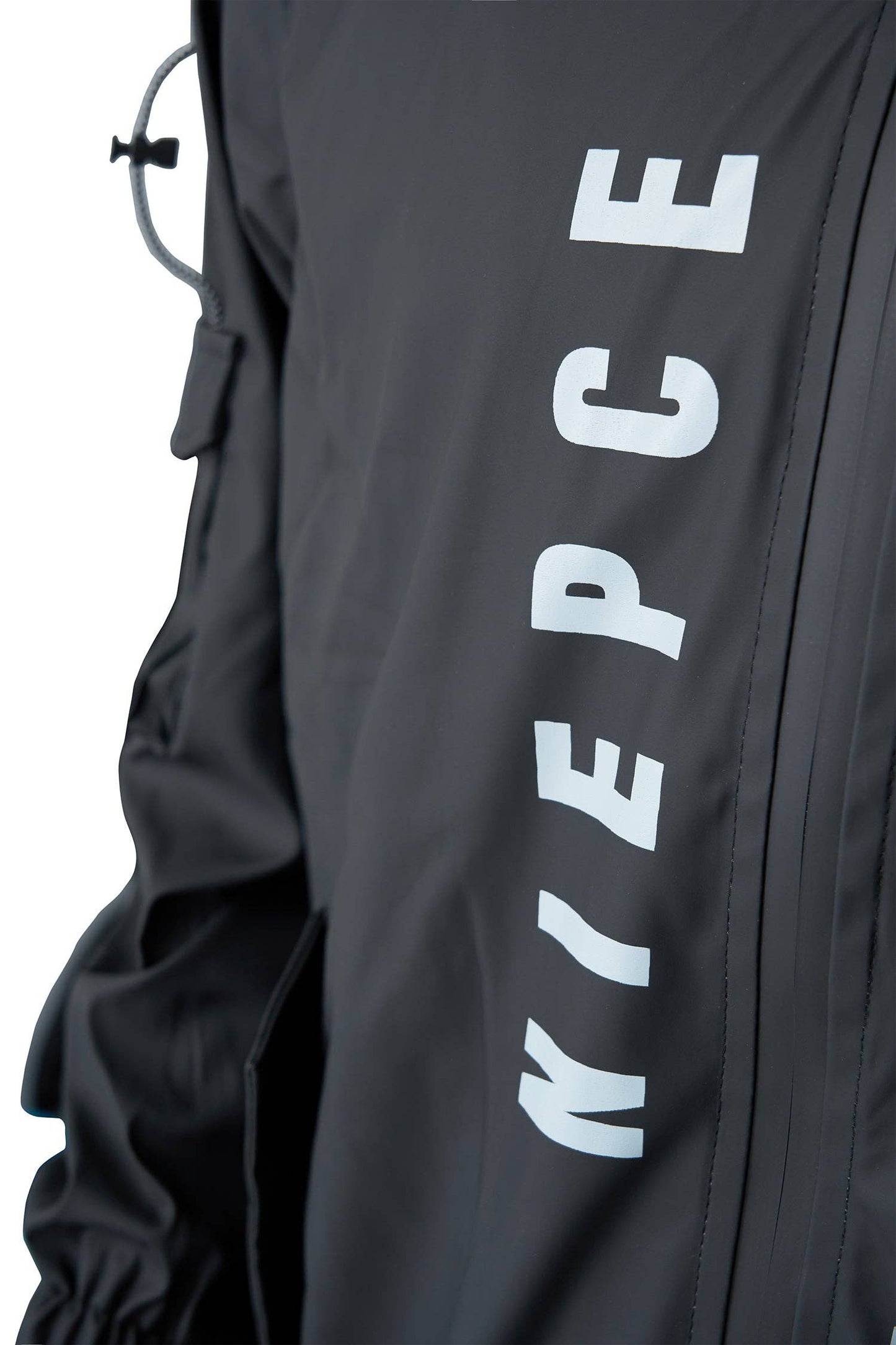 Niepce Black Leather Tactical Jacket Streetwear Techwear Coat with Hoodie {KillerJ1 Synthetic Leather Jacket}