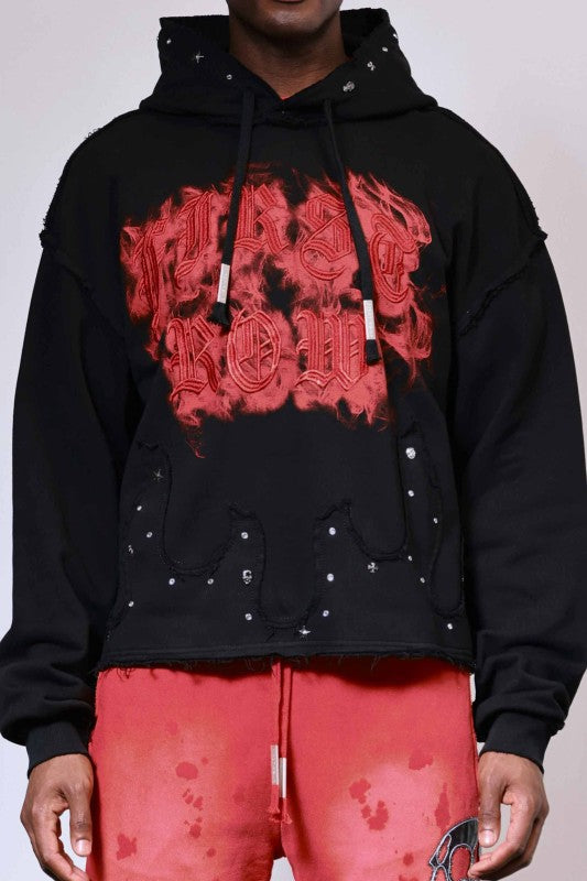 First Row {Wake Up And Be Fierce Stud Crop Hoodie}