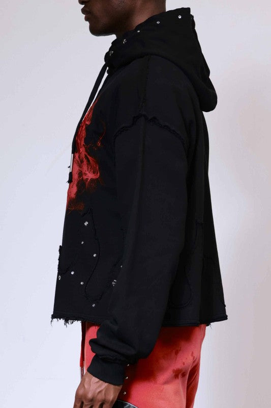 First Row {Wake Up And Be Fierce Stud Crop Hoodie}