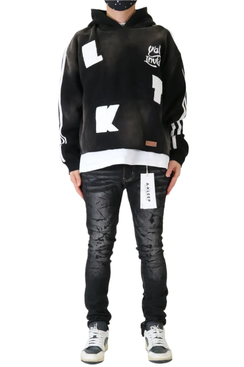 Love To Kleep {PEBBLE(BLACK)} PEBBLE Heavy weight brushed vintage washing pullover hoodie