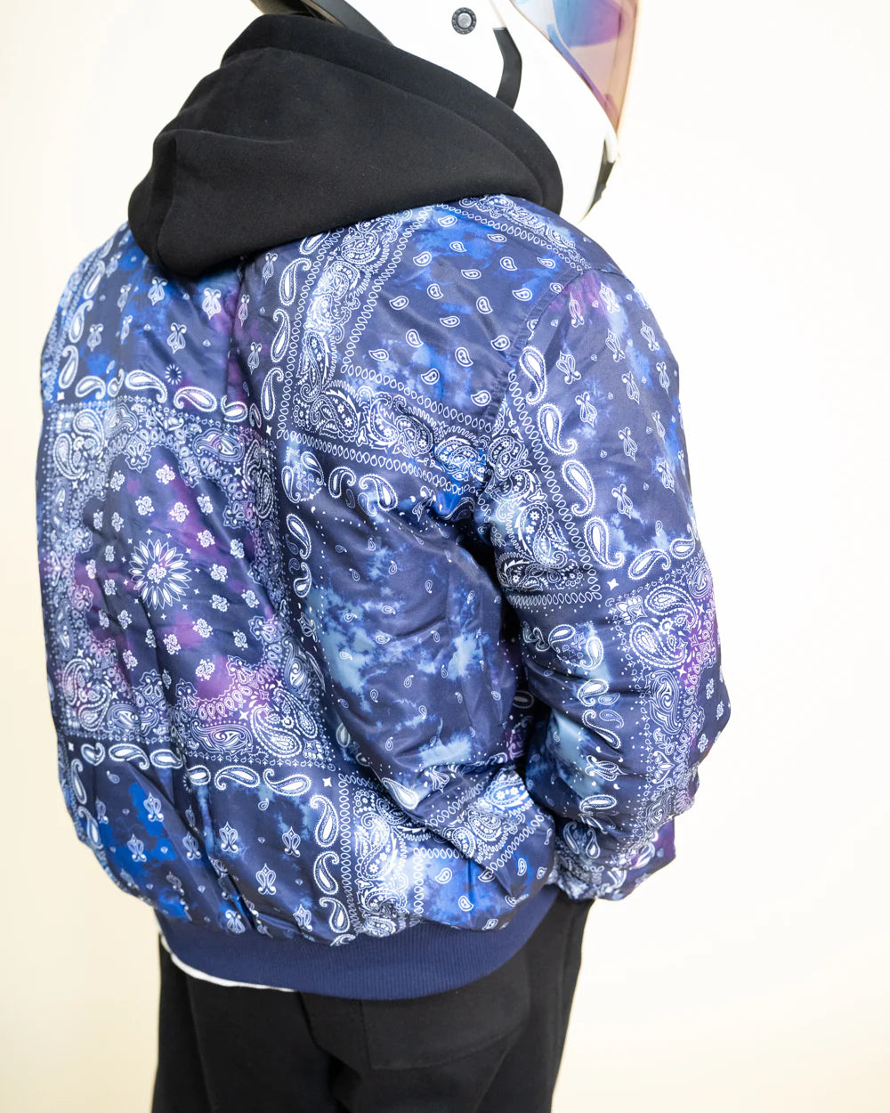 EPTM {TIE DYE BANDANA BOMBER JACKET - NAVY}