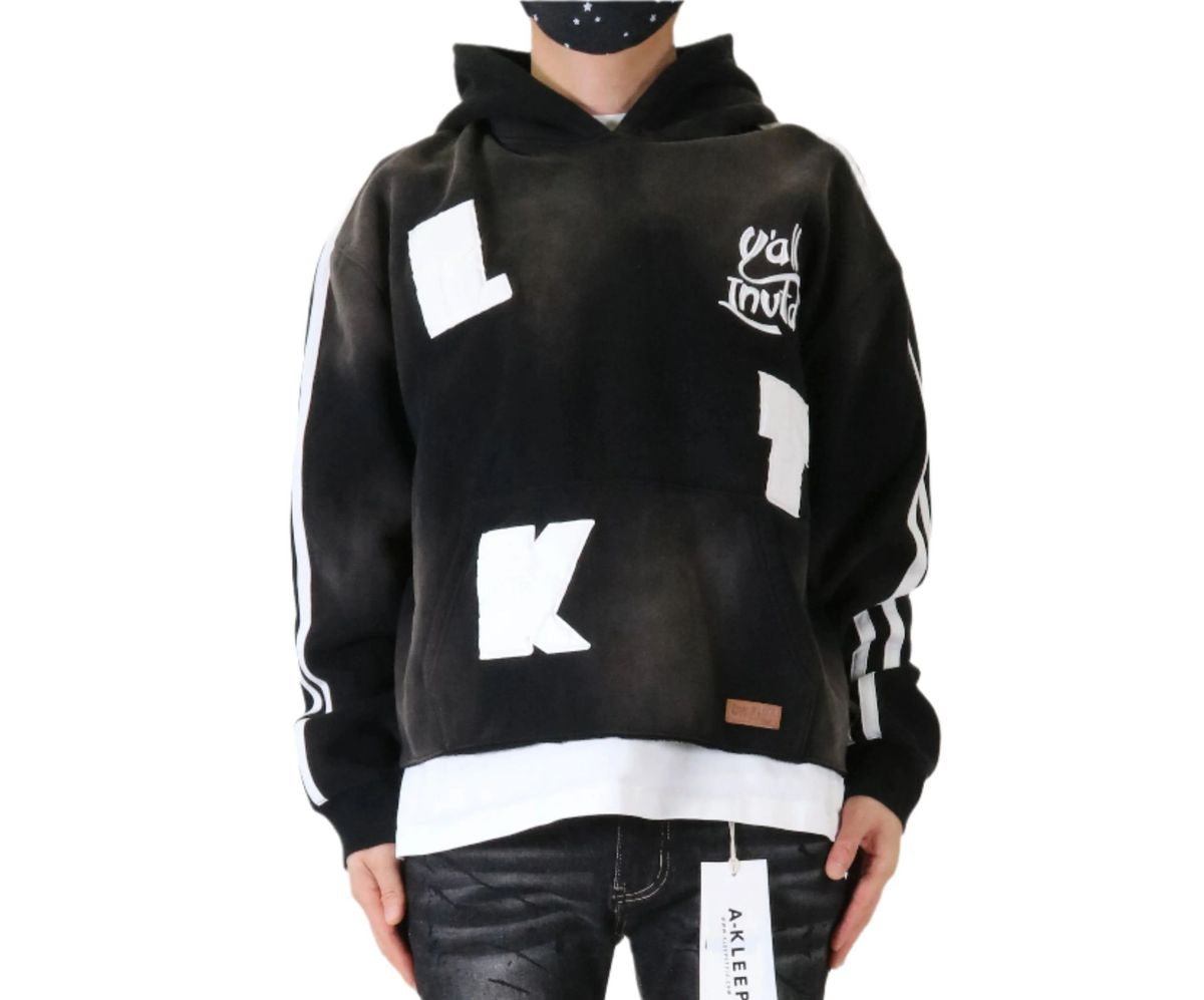 Love To Kleep {PEBBLE(BLACK)} PEBBLE Heavy weight brushed vintage washing pullover hoodie