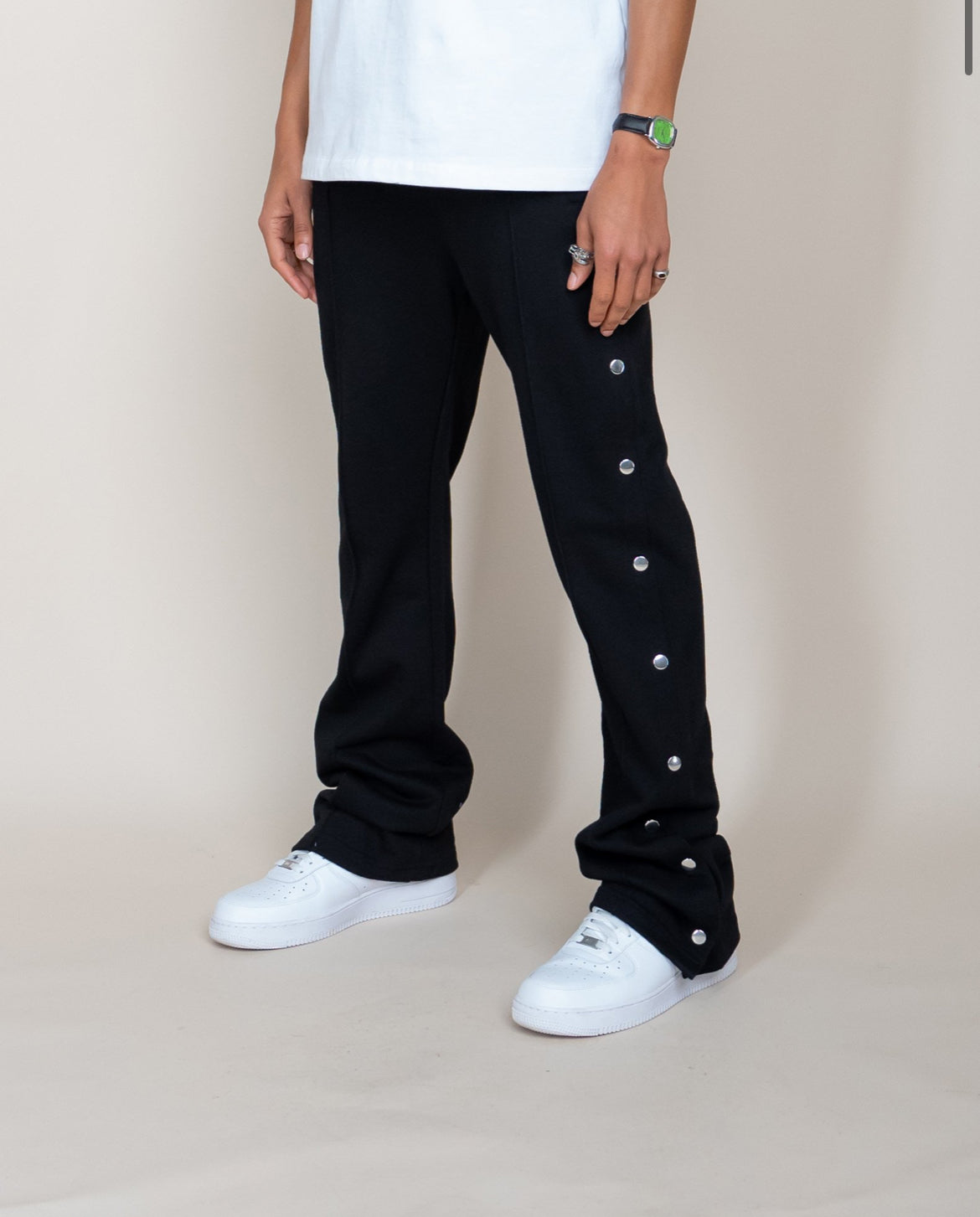 EPTM (French Terry Snap Flared Pants) blk