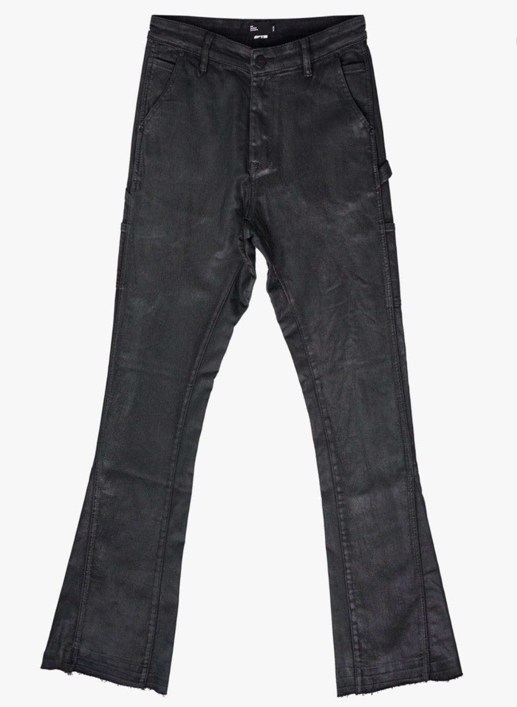 EPTM (MACKY FLARE WAX PANTS-BLACK)