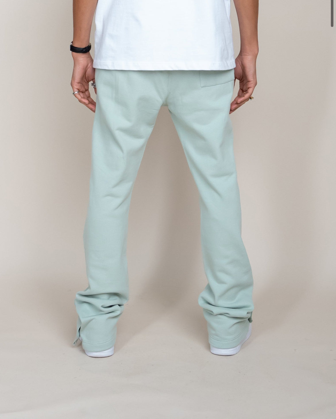 EPTM (French Terry Snap Flared Pants) sage