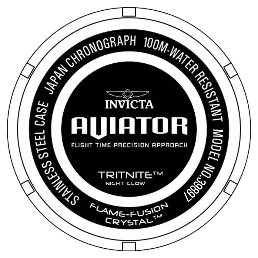 Invicta Aviator Chronograph Date Quartz Black Dial Men's Watch 39897