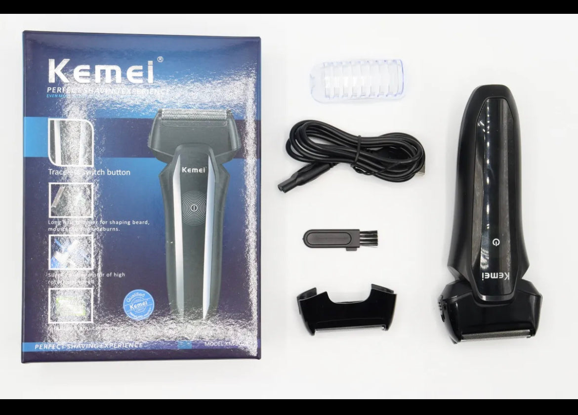 Kemei Mens Rechargeable Shaver with Two Blades Face Beard Sideburns Mustache KM-2025