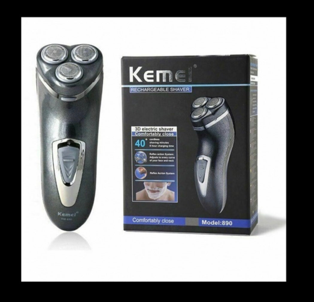 Kemei Rechargeable Electric Shaver w/3D Floating Head, KM-890