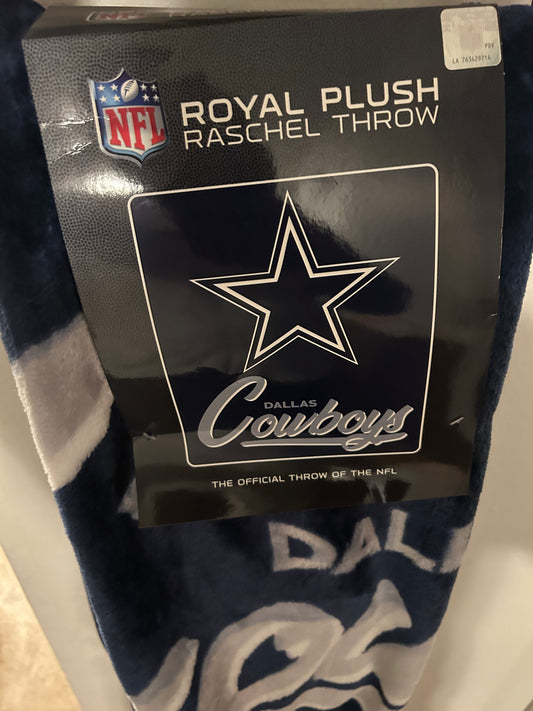 NFL DALLAS COWBOYS Royal Plush Raschel Throw