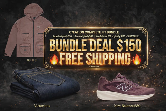 ✨$150 BUNDLE✨New Balance 680 {sz 11.5}, 8&9 Combat Jacket{sz XL or XXL}, Victorious Jeans {sz 34-40}
